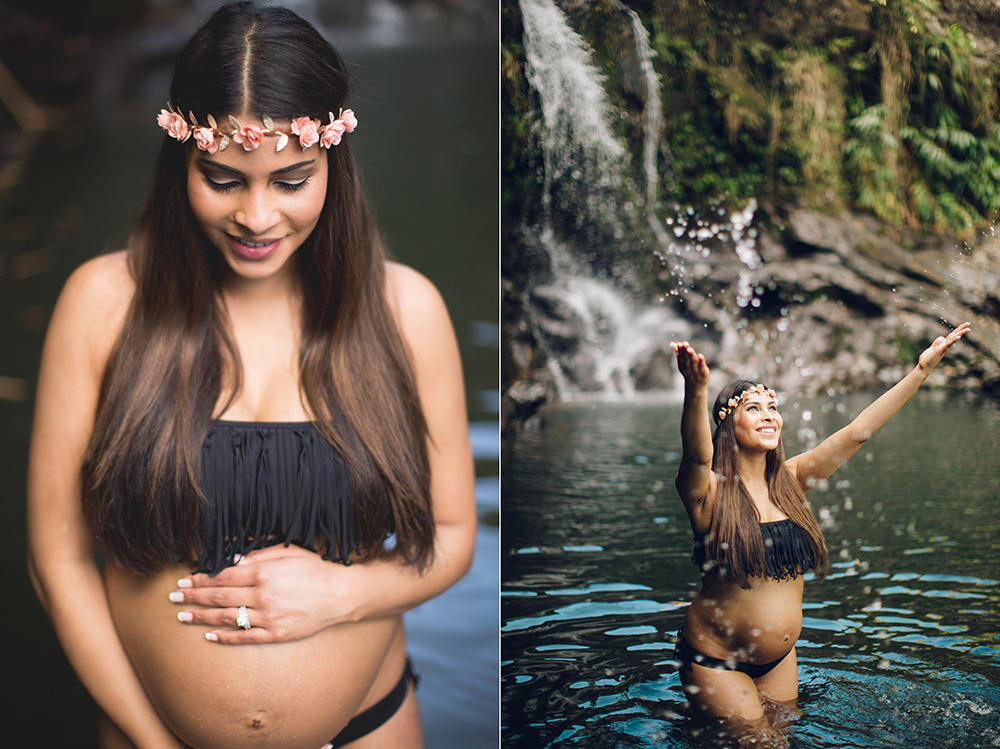 waterfall maternity photos 