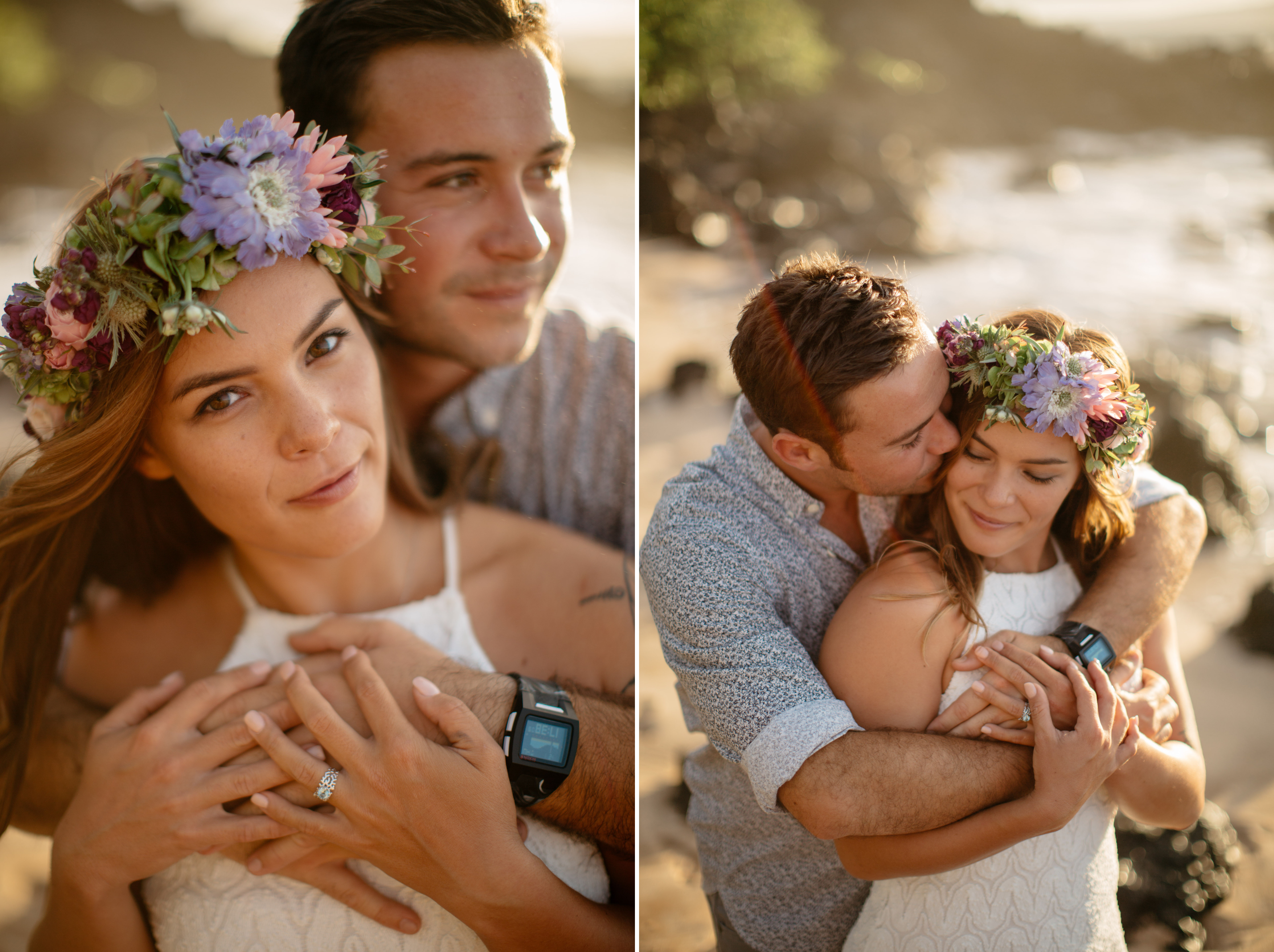 haku or flower crown for engagement photography on maui 