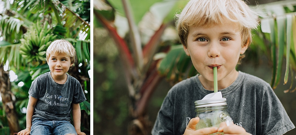 family and children's photographer on Maui, cadencia photography captures ellen fisher and her vegan family. 