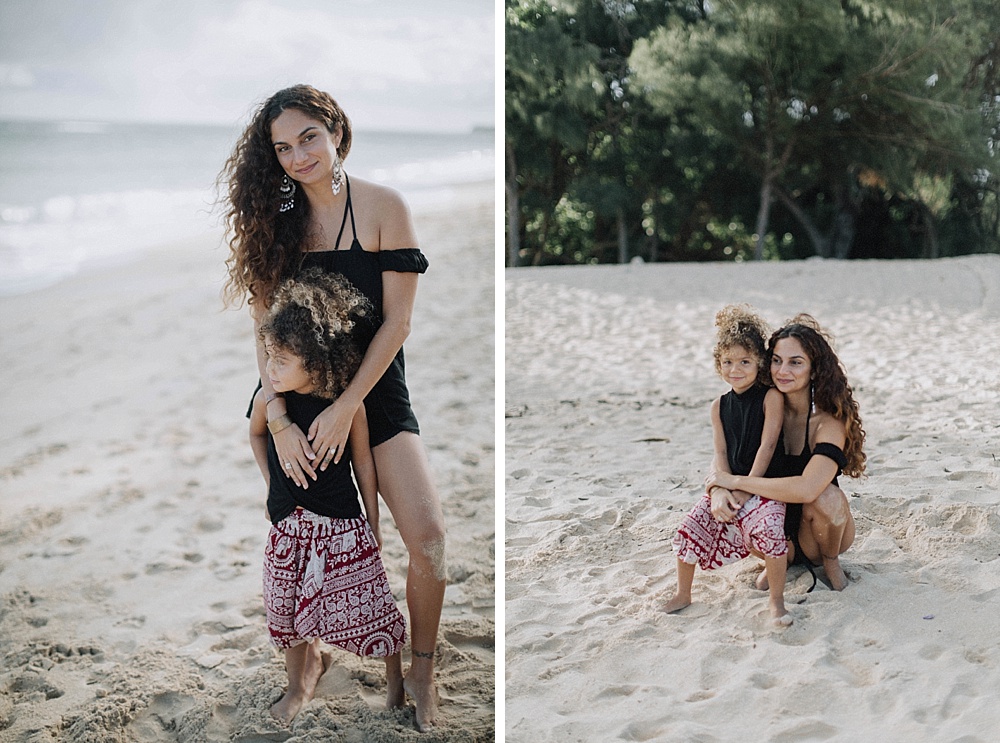 family photographer cadencia shoots at baldwin beach in paia for a photography session. 