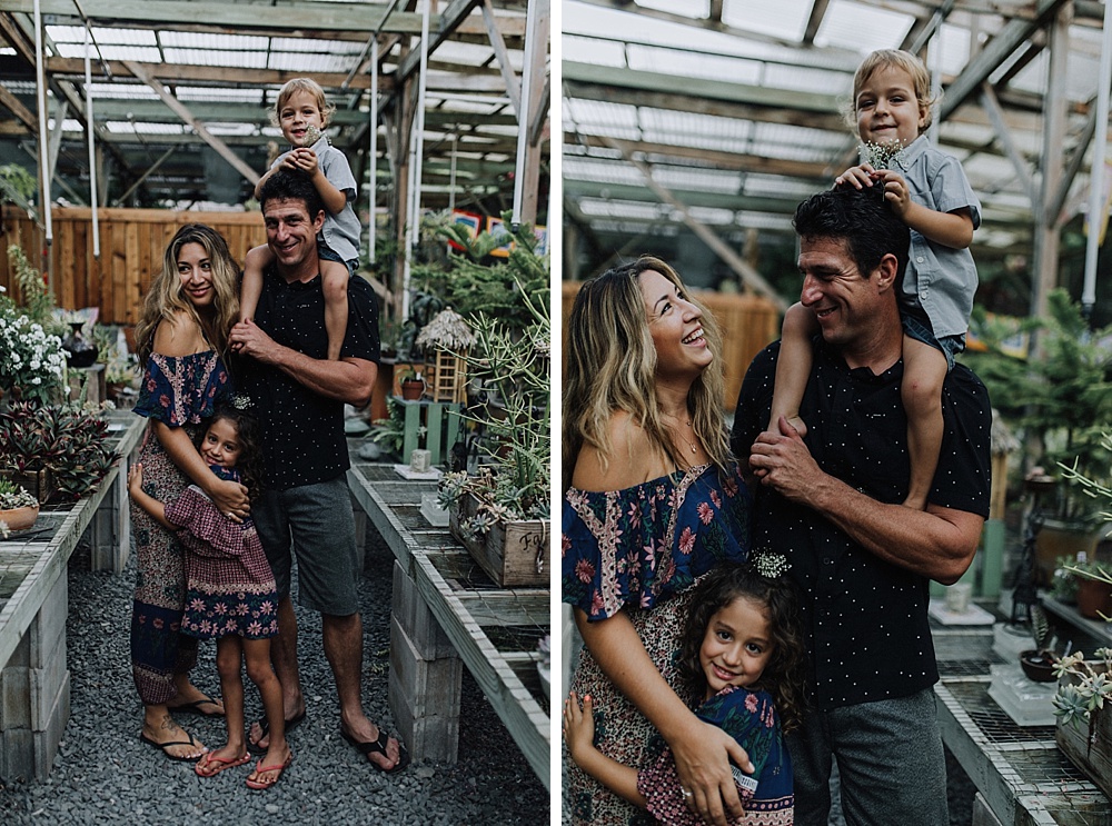 nickoel and her family at sacred garden in haiku, hawaii to do their maui family portrait session.
