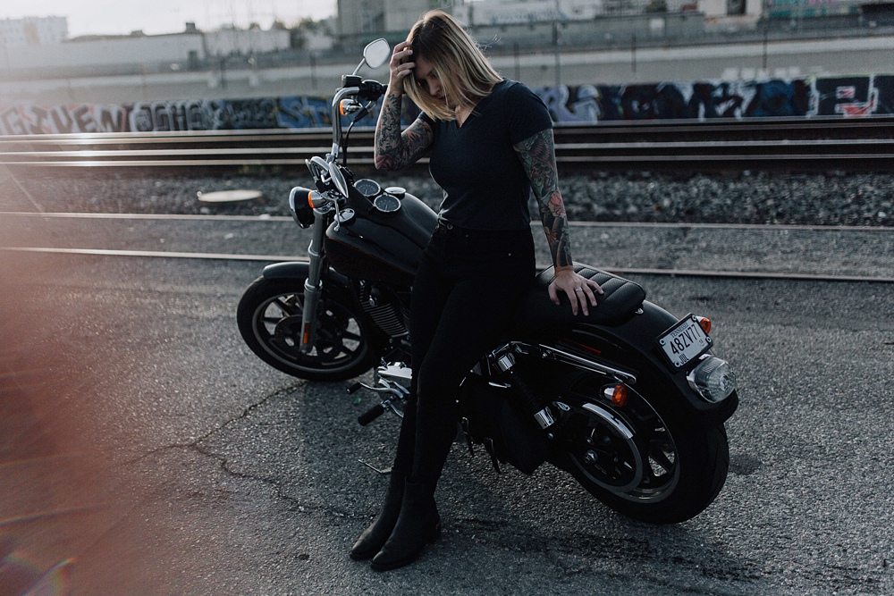 Danielle Rotella, a women's motorcyclist in los angeles. 