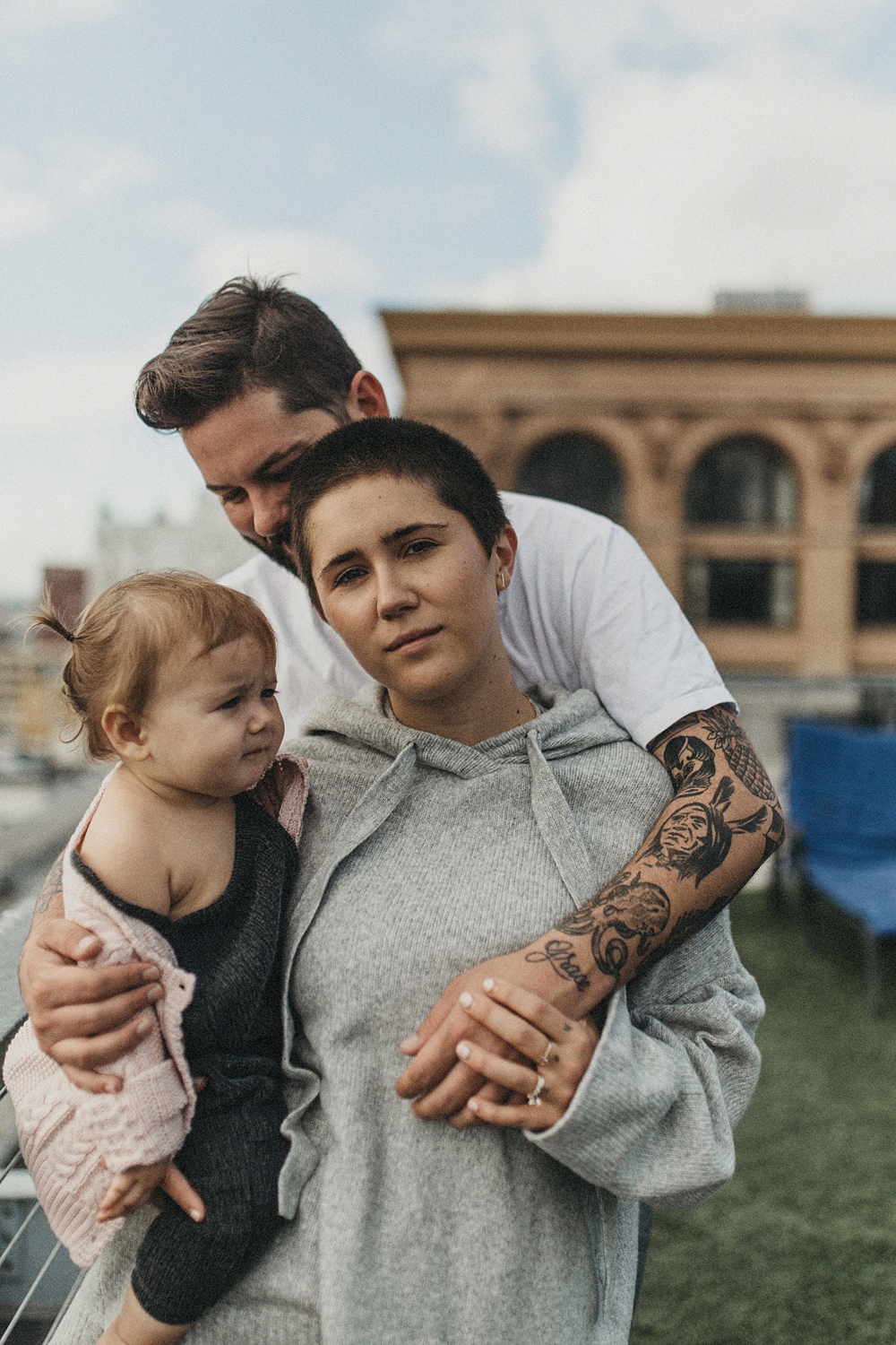 beautiful tattoo family photos in downtown LA by cadencia photography. 