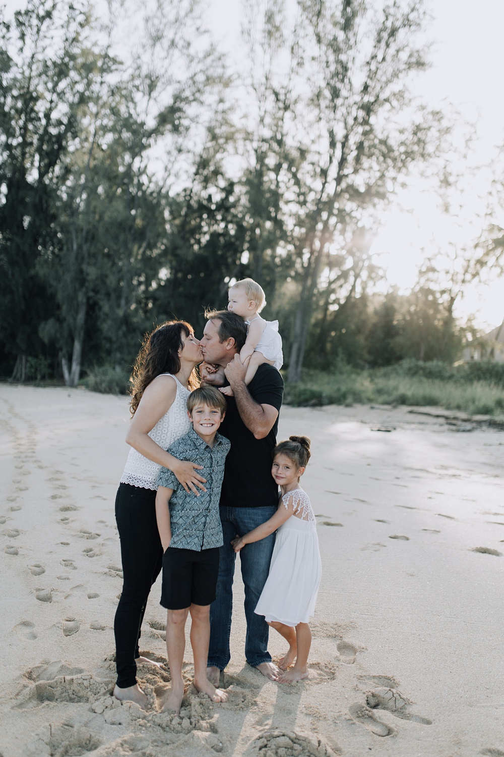 Beautiful family photography in the morning at Baldwin Beach The Cove. 