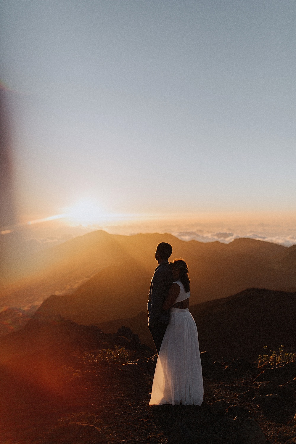 Halekala sunrise elopement with Maile and Joe at the summit in Maui, Hawaii. 
