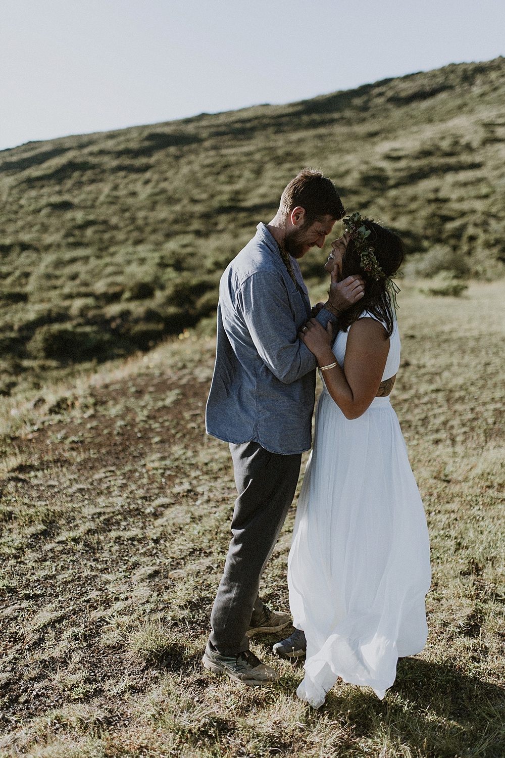 Adventerous elopement ceremony on Maui at the top of Haleakala. 