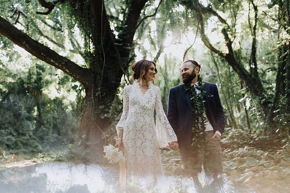 A boho elopement at Honolua Forest on Maui. 