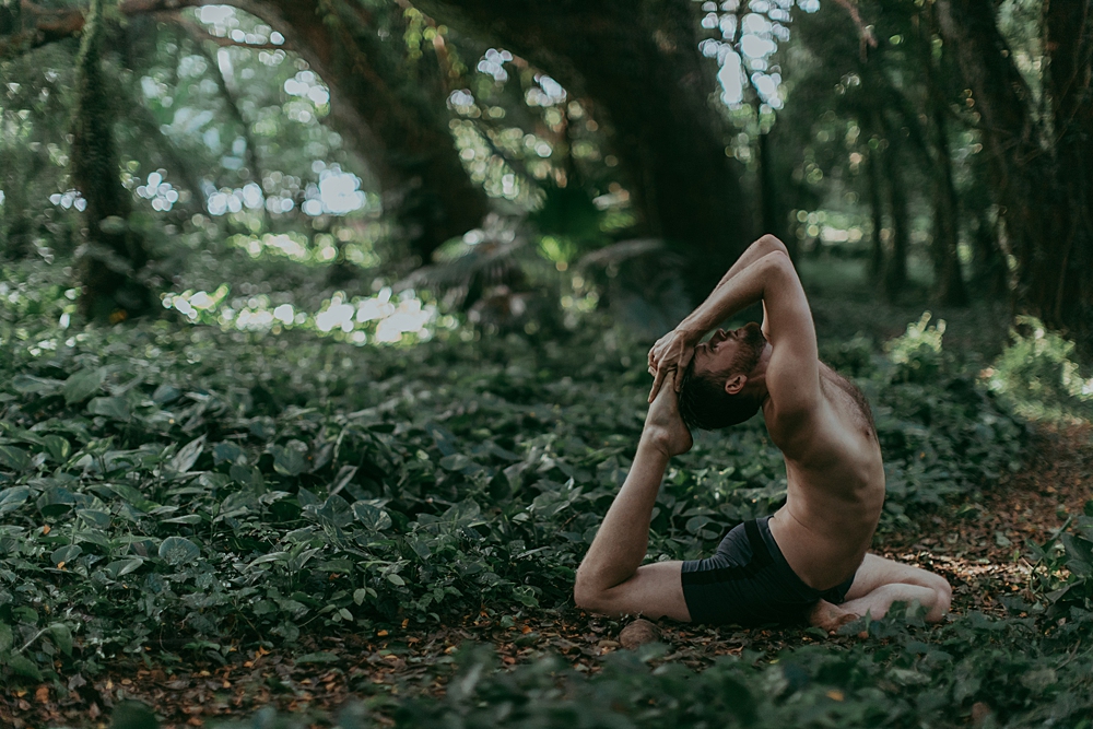 yoga photo in honolua forest 