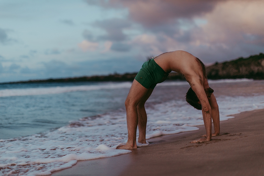 maui yoga photography at ironwoods beach