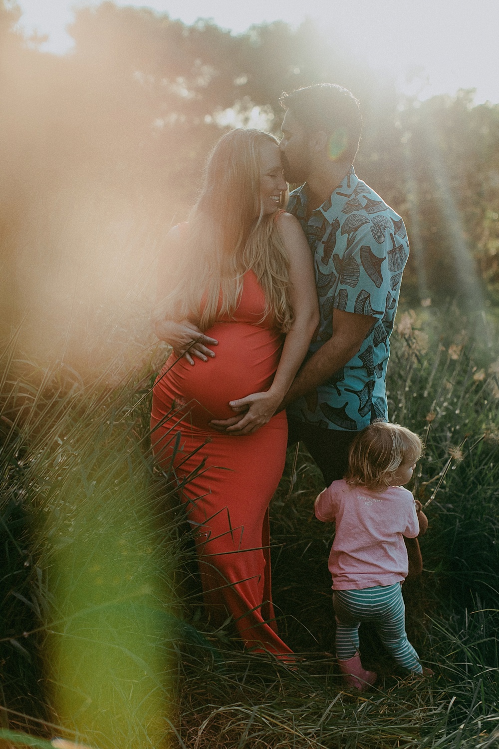 Cute family and maternity photo during an in-home session in Hawaii. 