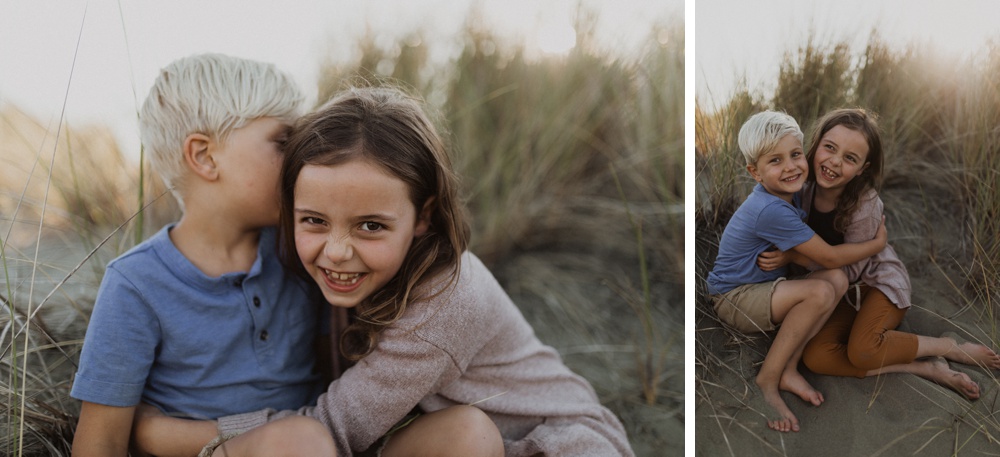 children during their family photos in california 