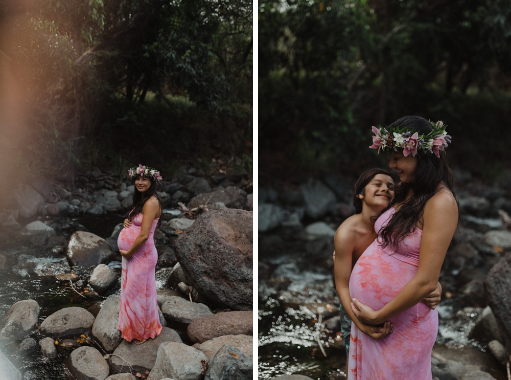 mother and son during maternity photos 