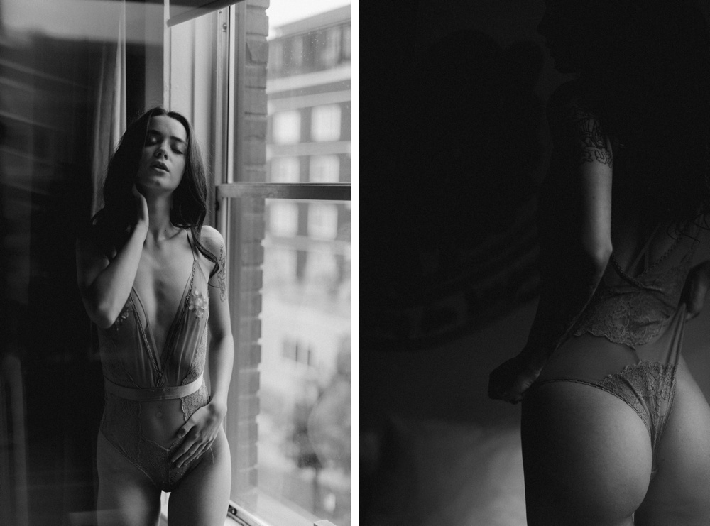 black and white moody boudoir photography in maui, hawaii 