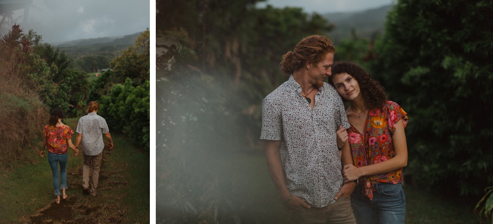 cute couple engagement photos in haiku, hawaii 