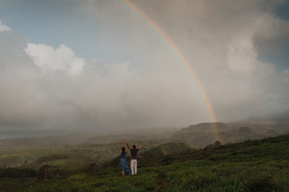rainbow engagement photos on maui
