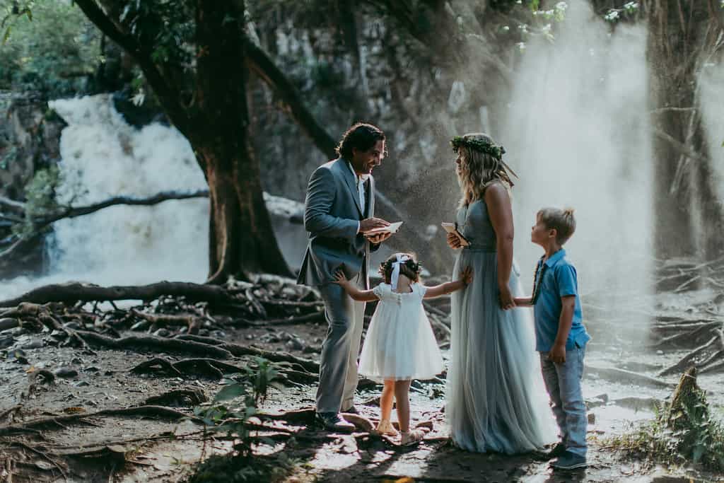 maui vow renewal at a beautiful waterfall | christina + ryan